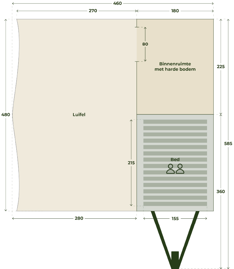 Plattegrond van de Holtkamper Nano – bovenaanzicht indeling