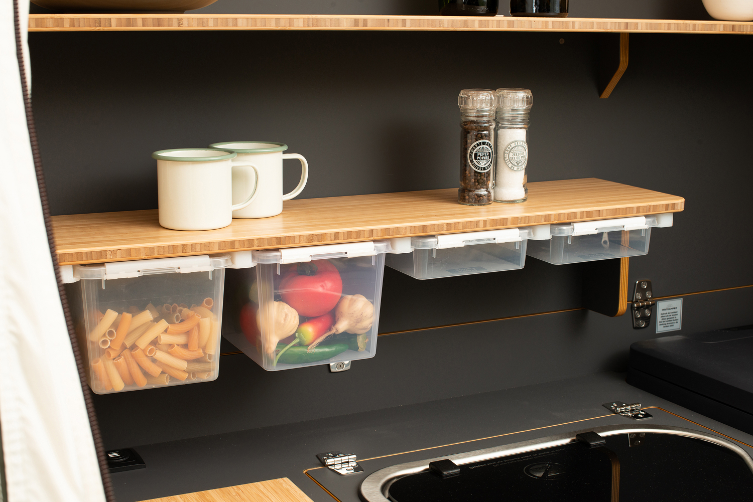Plastic kitchen bins